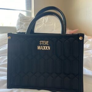 Steve Madden Black Quilted Hand Bag